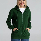 Толстовка на молнии с капюшоном Siverga Heavy 2.0, темно-зеленая
