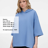 Футболка оверсайз унисекс с капюшоном Neofit, синяя