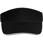 Козырек Active, черный с белым кантом