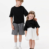 Футболка детская оверсайз Teezer, черная