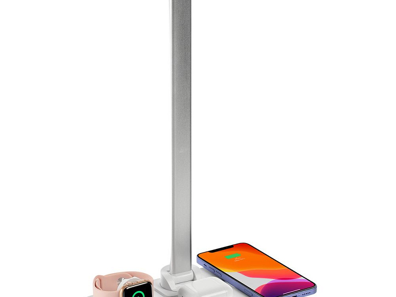 Настольная лампа с беспроводной зарядкой Power Light, белая