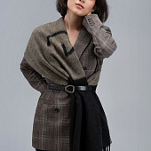 Палантин Charming, черный с бежевым