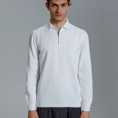 Рубашка поло мужская с длинным рукавом Terrazzo, белая