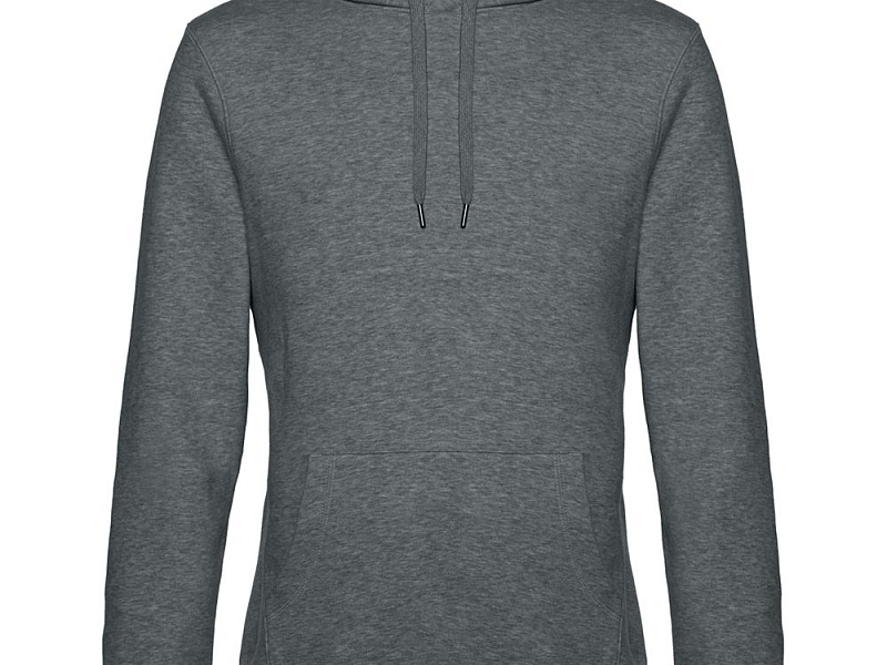 Толстовка с капюшоном унисекс King, темно-серый меланж