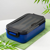 Ланчбокс Pranzo, синий с черным