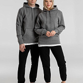 Толстовка с капюшоном унисекс King, темно-серый меланж