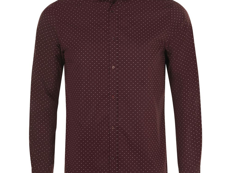 Рубашка мужская Becker Men, бордовая с белым