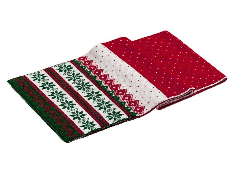 Шарф Happy View, красный с зеленым