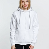 Толстовка на молнии с капюшоном Siverga Heavy, белая (белоснежная)