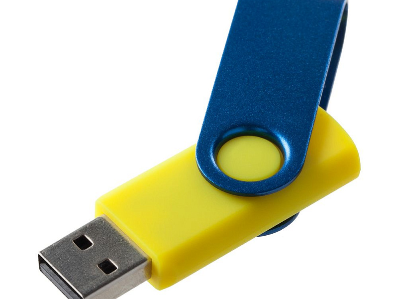 Флешка Twist Color, желтая с синим, 8 Гб