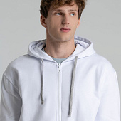 Толстовка на молнии с капюшоном Unit Siverga Heavy, белая