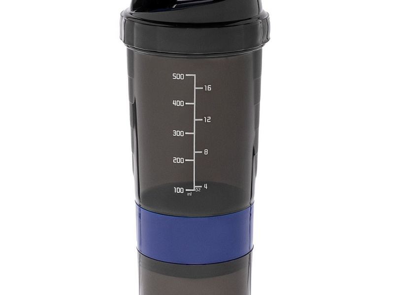 Спортивный шейкер с контейнером Tonus, черно-синий