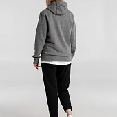 Толстовка с капюшоном унисекс King, темно-серый меланж