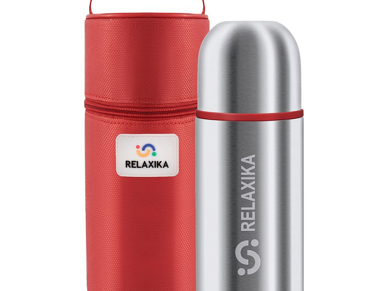Термос Relaxika Duo 500 в чехле, стальной