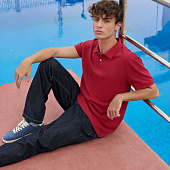 Рубашка поло унисекс Pacific, красная