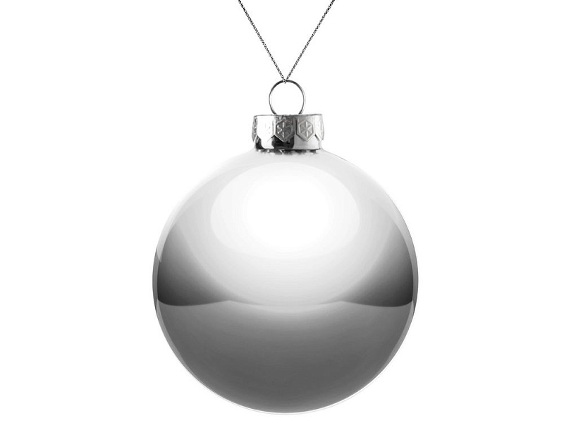 Оформительский шар Finery, 8 см, глянцевый серебристый