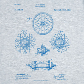 Футболка приталенная Old Patents. Wheel, голубой меланж