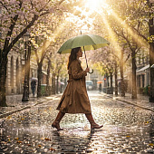 Зонт-трость Jolly Brolly, зеленый (хаки)