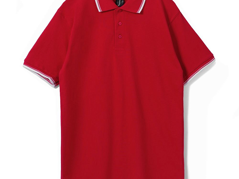Рубашка поло мужская с контрастной отделкой Practice 270, красный/белый