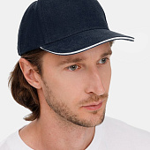 Бейсболка Long Beach, темно-синяя с белым