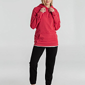 Толстовка с капюшоном унисекс Hoodie, красный меланж