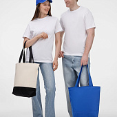 Бейсболка Canopy, ярко-синяя с белым кантом