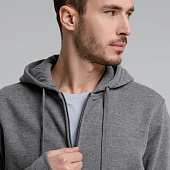 Толстовка на молнии с капюшоном унисекс King, темно-серый меланж