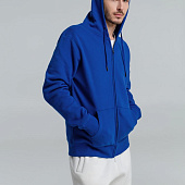 Толстовка на молнии с капюшоном унисекс King, ярко-синяя