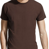Футболка мужская Milano 190, темно-коричневая (шоколад)