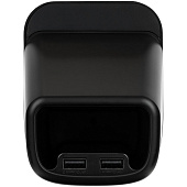 Настольный органайзер с зарядкой, лампой, вентилятором и подсветкой логотипа powerTower, черный