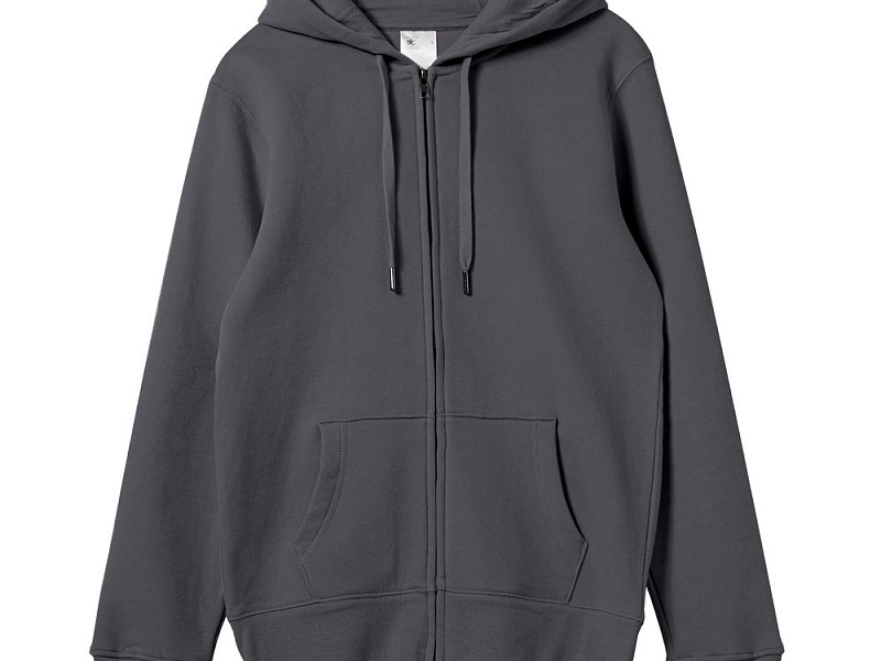 Толстовка на молнии с капюшоном унисекс King, темно-серая