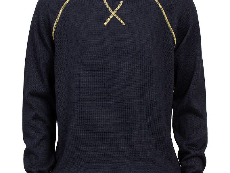 Джемпер Stitch с контрастной отделкой, синий с зеленым