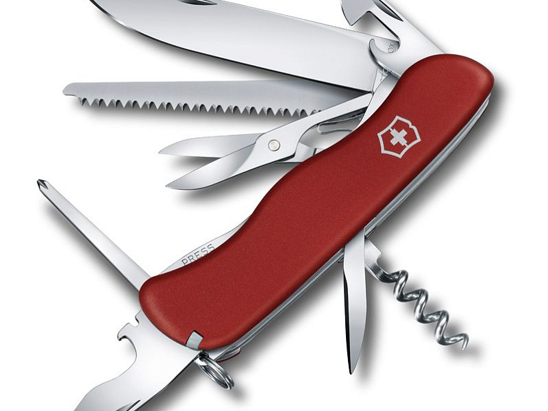 Солдатский нож с фиксатором лезвия OUTRIDER, красный