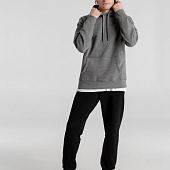 Толстовка с капюшоном унисекс King, темно-серый меланж