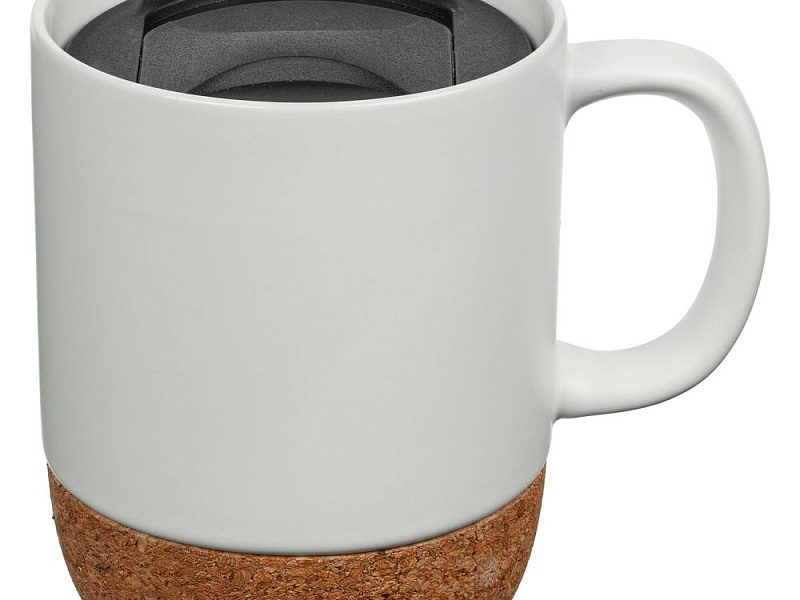 Кружка с пробковой подставкой Corky Walk, белая