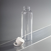 Бутылка для воды Plaske, прозрачная с белой крышкой