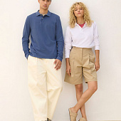 Рубашка поло унисекс с длинным рукавом Pacific LSL, синяя (джинс)