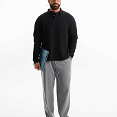 Рубашка поло оверсайз с длинным рукавом Heritage, черная