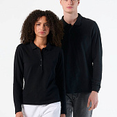 Рубашка поло мужская с длинным рукавом Winter II 210 черный меланж