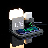 Зарядная станция с часами и подсветкой Large Charge ver.2, серая