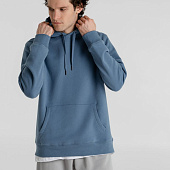 Толстовка с капюшоном унисекс King, серо-синяя