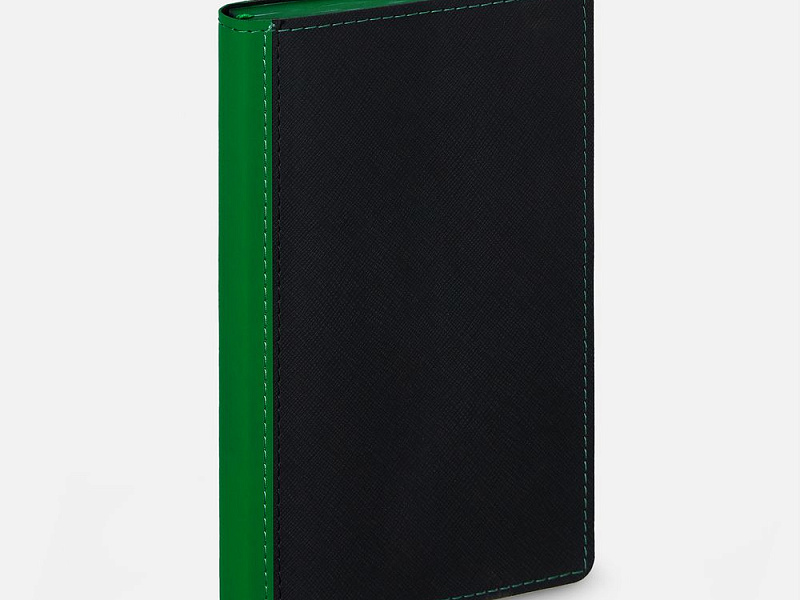 Ежедневник Nice Twice, недатированный, черный с ярко-зеленым