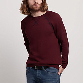 Джемпер Stitch с контрастной отделкой, бордовый с синим