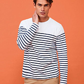 Футболка мужская с длинным рукавом Matelot LSL Men, белая с синим