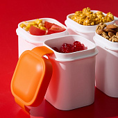 Ланчбокс для снеков Lunch Crunch, белый с оранжевым