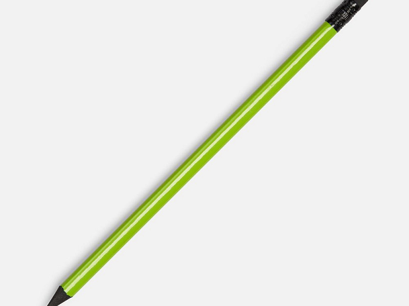 Карандаш простой Triangle Black с ластиком, зеленое яблоко