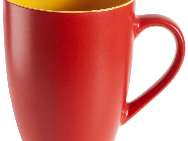 Кружка Bright Tulip, матовая, красная с желтым