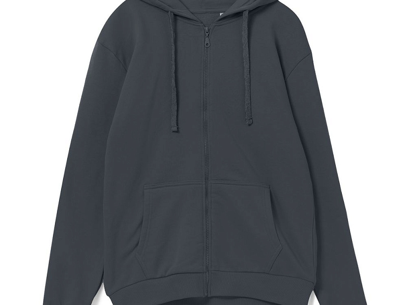 Толстовка на молнии с капюшоном Siverga Heavy 2.0, темно-серая (графит)