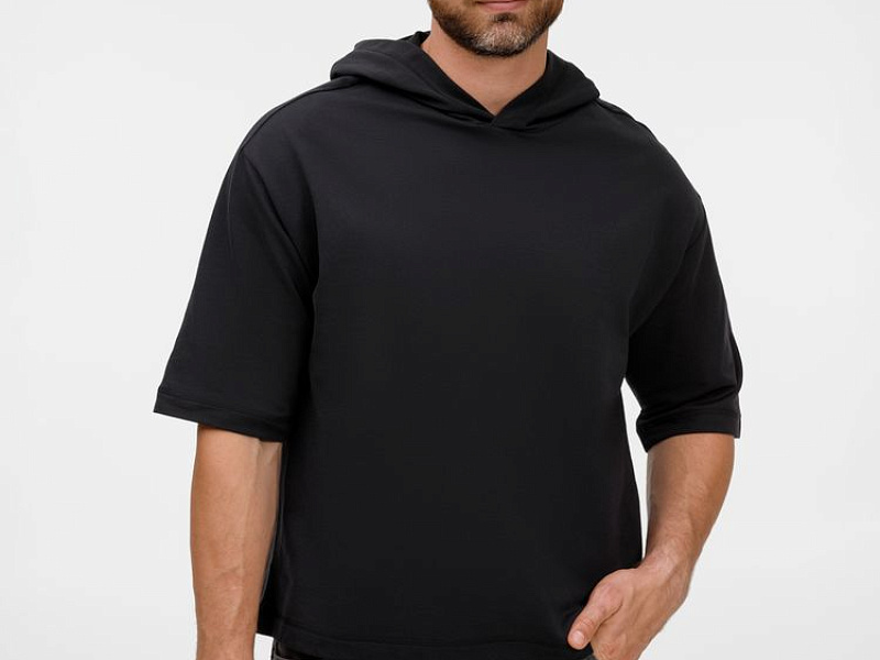 Футболка оверсайз унисекс с капюшоном Neofit, черная