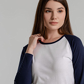 Футболка женская с длинным рукавом Milky Lsl, белая с темно-синим